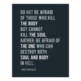 Christlicher Glaube Bibel Verse Matthew 10:28 Wahr Fotodruck