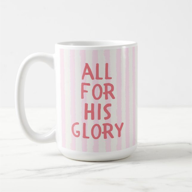 Christlicher Glaube Cozy Cute Rosa Streifen Bibel  Kaffeetasse (Links)