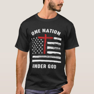 Christlicher Glaube Familie Vintage USA-Flagge T-Shirt