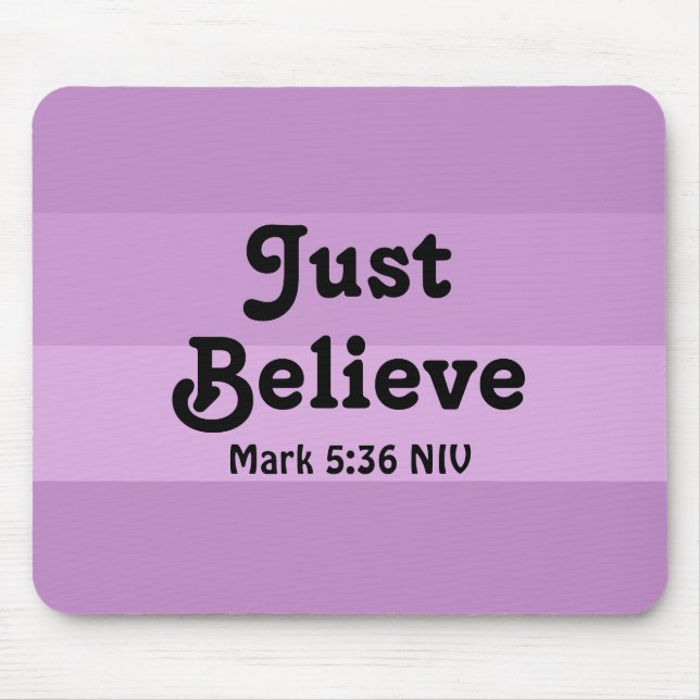 Christlicher Glaube glaubt Bibelverse Lila Mousepad (Vorne)