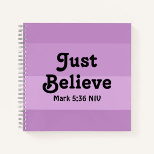 Christlicher Glaube glaubt Bibelverse Lila Notizbuch