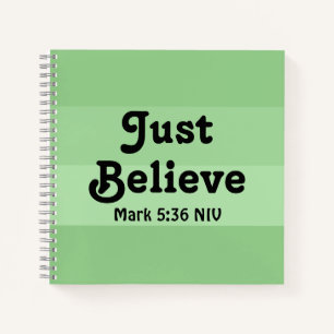 Christlicher Glaube glaubt nur Bibelverse Grün Notizbuch