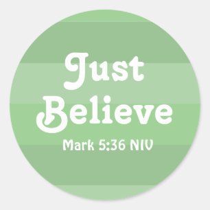 Christlicher Glaube glaubt nur Bibelverse Grün Runder Aufkleber