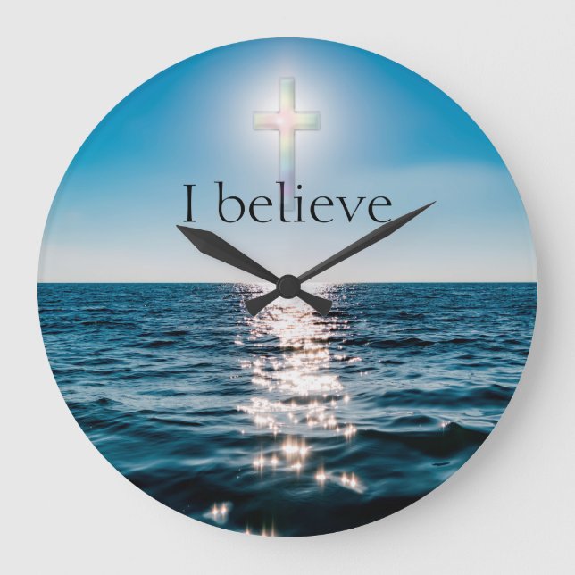 Christlicher Glaube Große Wanduhr (Vorderseite)