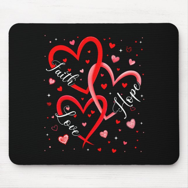 Christlicher Glaube Hoffnung Liebe Herzen Religiös Mousepad (Vorne)