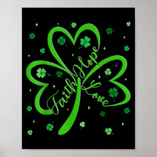 Christlicher Glaube Hoffnung Liebe Kleeblatt relig Poster