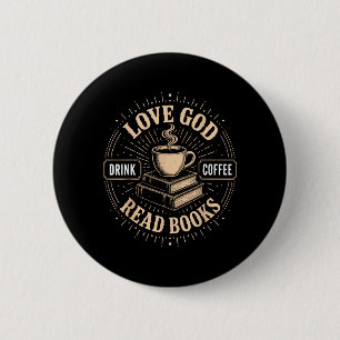 Christlicher Glaube Jesus Bücher Kaffee Gläubiger Button