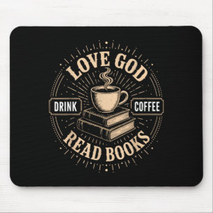 Christlicher Glaube Jesus Bücher Kaffee Gläubiger Mousepad