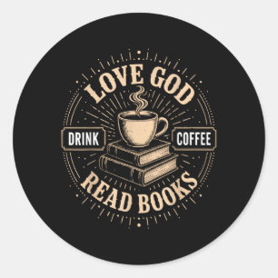 Christlicher Glaube Jesus Bücher Kaffee Gläubiger Runder Aufkleber
