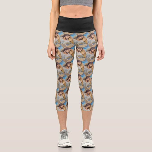 Christlicher Glaube Jesus Christus Capri Leggings (Vorderseite)