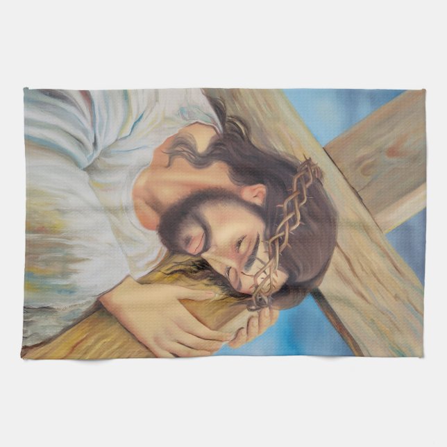 Christlicher Glaube Jesus Christus Geschirrtuch (Horizontal)