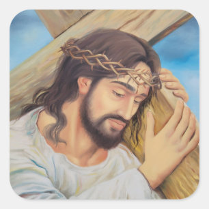 Christlicher Glaube Jesus Christus Quadratischer Aufkleber