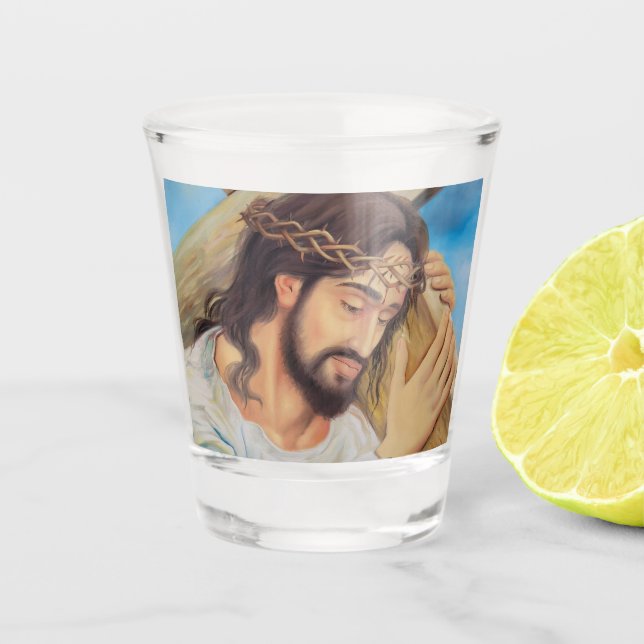 Christlicher Glaube Jesus Christus Schnapsglas (Vorderseite)