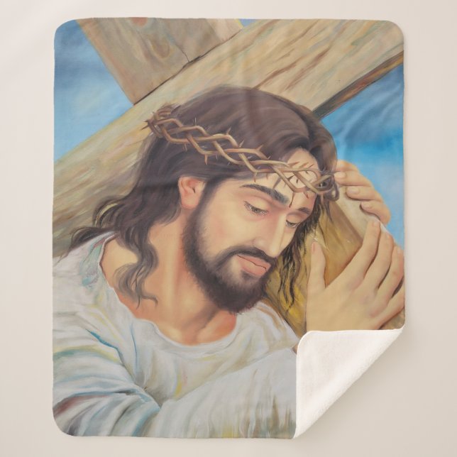 Christlicher Glaube Jesus Christus Sherpadecke (Vorderseite)
