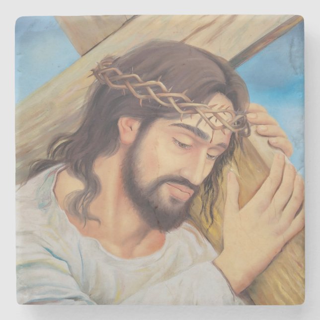 Christlicher Glaube Jesus Christus Steinuntersetzer (Vorderseite)