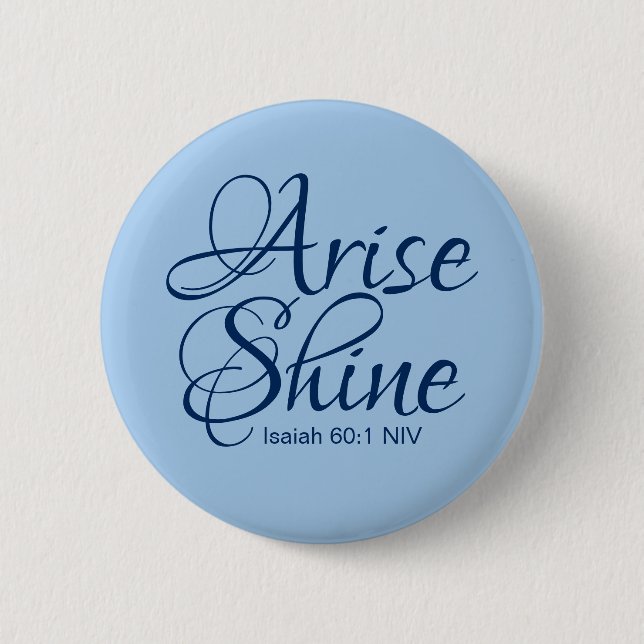 Christlicher Glaube kommt auf und blauer Shine-Bib Button (Vorderseite)