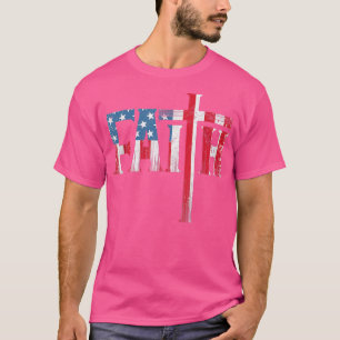 Christlicher Glaube & KreuzUSA-Flagge Amerikanisch T-Shirt