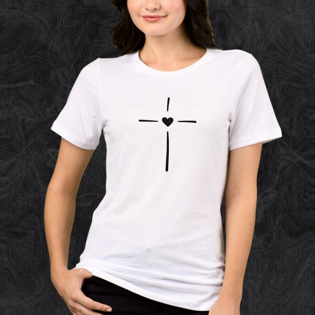 Christlicher Glaube Liebe Herzmädchen T - Shirt (Von Creator hochgeladen)