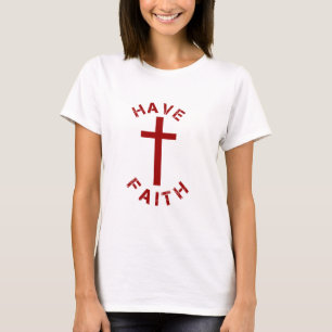 Christlicher Glaube rotes Kreuz und Textdesign T-Shirt