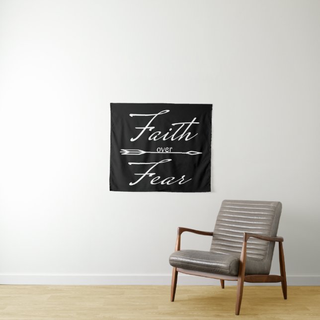 Christlicher Glaube über Angst Wandteppich (Beispiel (Horizontal))