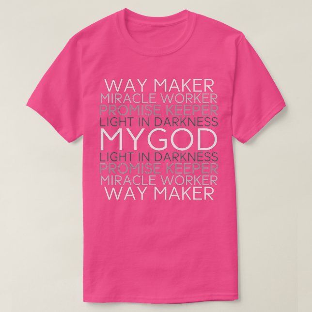 Christlicher Glaube: Waymaker Miracle Worker-Versp T-Shirt (Design vorne)