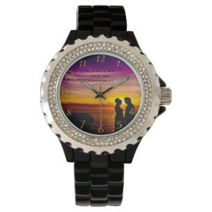 Christlicher Glaubenskreuz mit 2 Korinthesen 5:7 Armbanduhr