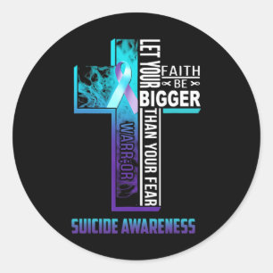 Christlicher Glaubenssatz für Mental Health Suizid Runder Aufkleber