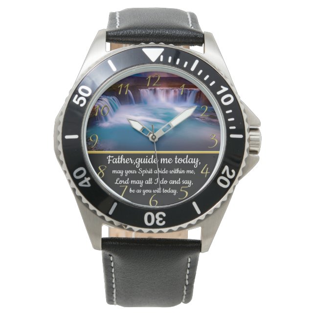 Christlicher Glaubenssatz mit Vater, führe mich Armbanduhr (Vorderseite)
