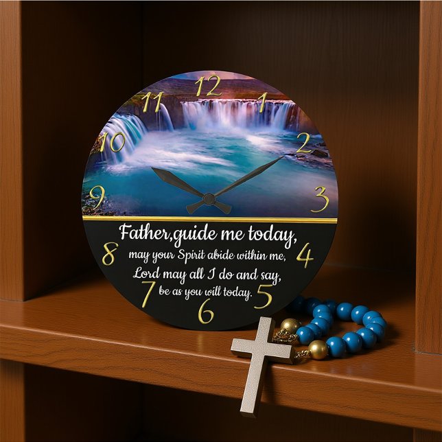 Christlicher Glaubenssatz mit Vater, führe mich Große Wanduhr (Von Creator hochgeladen)