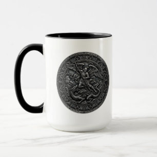 Christlicher gotischer Erzengel Michael Gunmetal Tasse