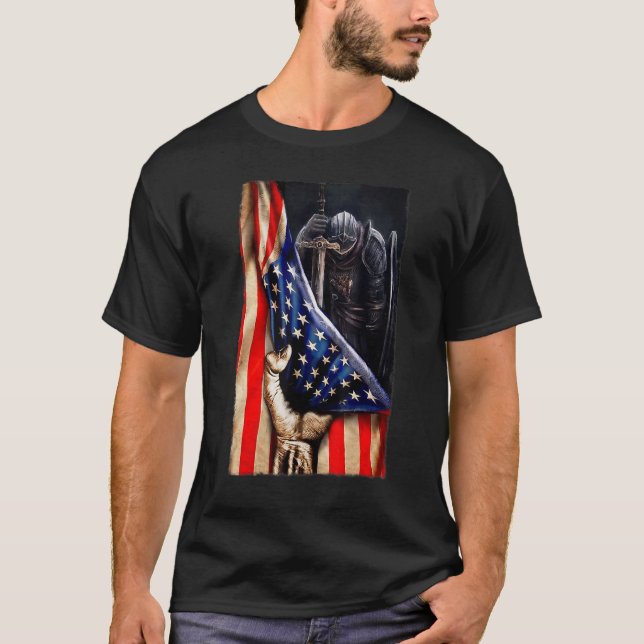 Christlicher Gott des Kriegers Jesu Amerikanische  T-Shirt (Vorderseite)