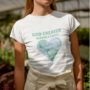 Christlicher Gott erschaffen Himmel und Erde Tag T-Shirt