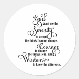 Christlicher Gott gibt mir die Gelassenheit, zu be Runder Aufkleber