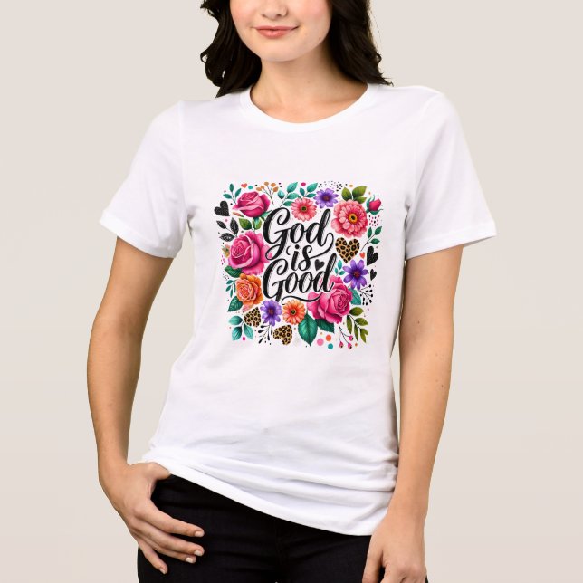 Christlicher Gott ist gut Tri-Blend Shirt (Vorderseite)