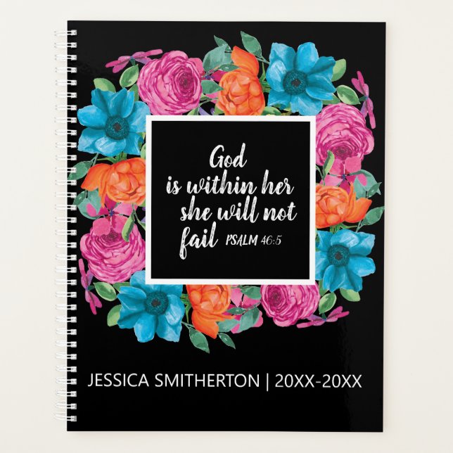 Christlicher Gott ist in ihrem farbenfrohen, blühe Planer (Vorderseite)