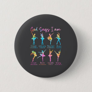 Christlicher Gott sagt Bibelvers Tie Dye Ballet Button