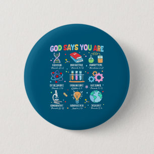 Christlicher Gott sagt Ich bin Bibelvers Wissensch Button