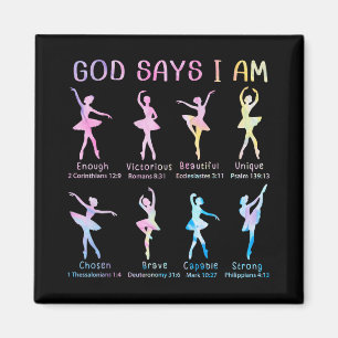 Christlicher Gott sagt, ich bin Bible Verse Gefärb Magnet