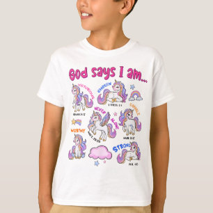 Christlicher Gott sagt, ich sei Unicorn Bibel Vers T-Shirt