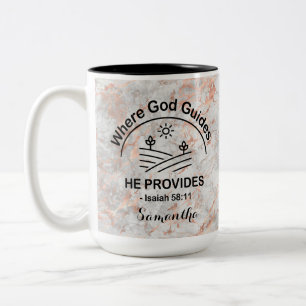 Christlicher Graubeiger Marmor, in dem Gott die Fü Zweifarbige Tasse