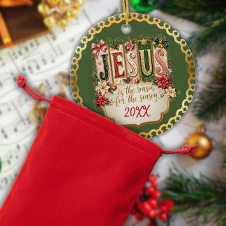 Christlicher grüner Jesus ist der Grund für die Sa Keramik Ornament
