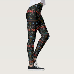 Christlicher, hässlich froher Weihnachtskraut Jesu Leggings