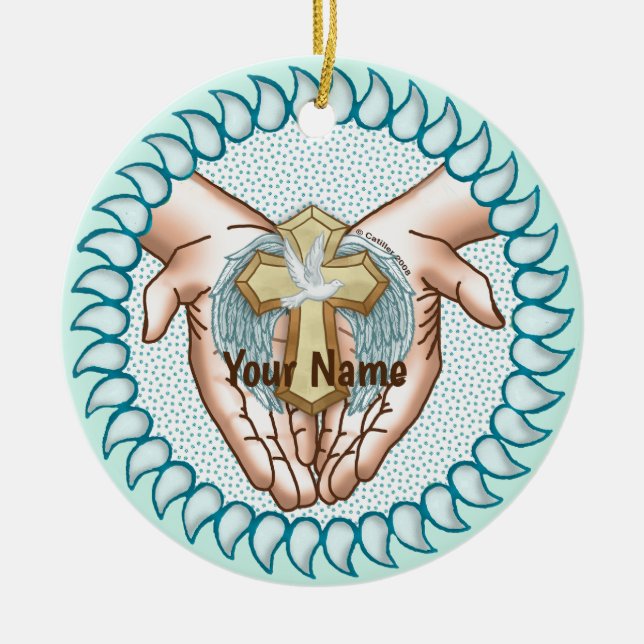 Christlicher Heiliger Geist Keramik Ornament (Vorne)