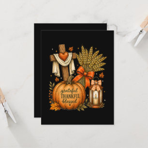 Christlicher Herbst-Kürbis dankbar dankbar gesegne Einladung