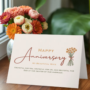 Christlicher Hochzeitstag für Ehefrau Cute Floral Karte