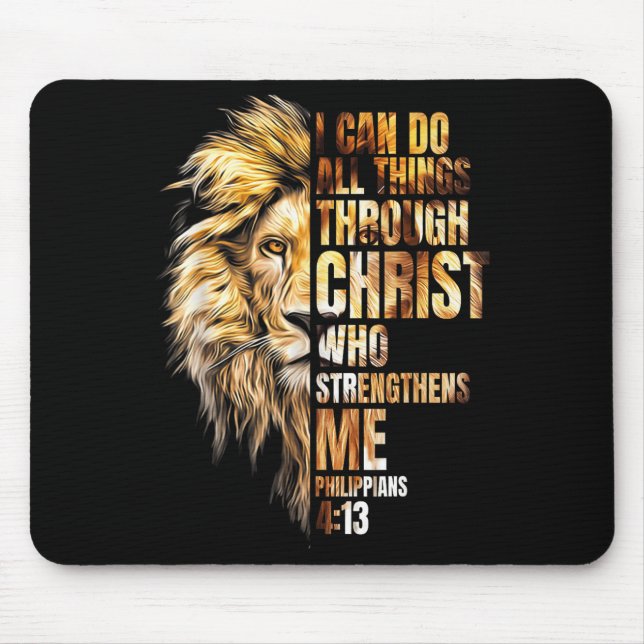 Christlicher Ich kann alle Dinge durch Christus Lö Mousepad (Vorne)