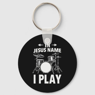 Christlicher Im Namen Jesu spiele ich Schlagzeug S Schlüsselanhänger