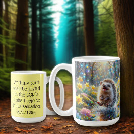Christlicher inspirierender Psalm-Whimsischer Igel Kaffeetasse
