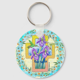 Christlicher Iris-Kreuz-Anhänger Schlüsselanhänger