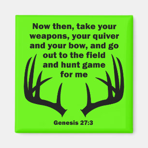 Christlicher Jäger jagt Genesis 27:3 Magnet
